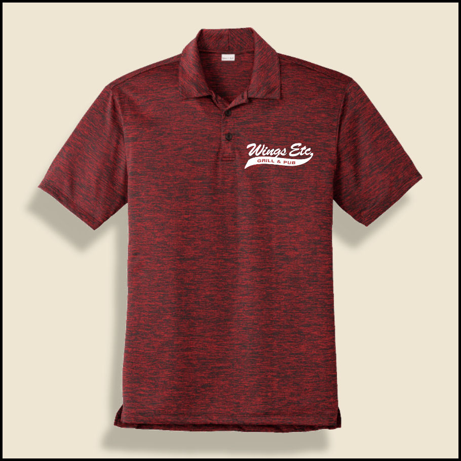 Deep Red/Black Wings Etc. Electric Heather Sport Shirt